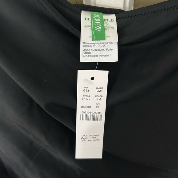 NWT J. Crew one-shoulder black one piece swimsuit - Picture 3 of 4